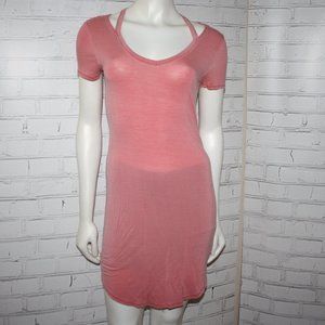 🌺 Ultra Flirt T-Shirt Dress · Soft Red/Pink · Size S